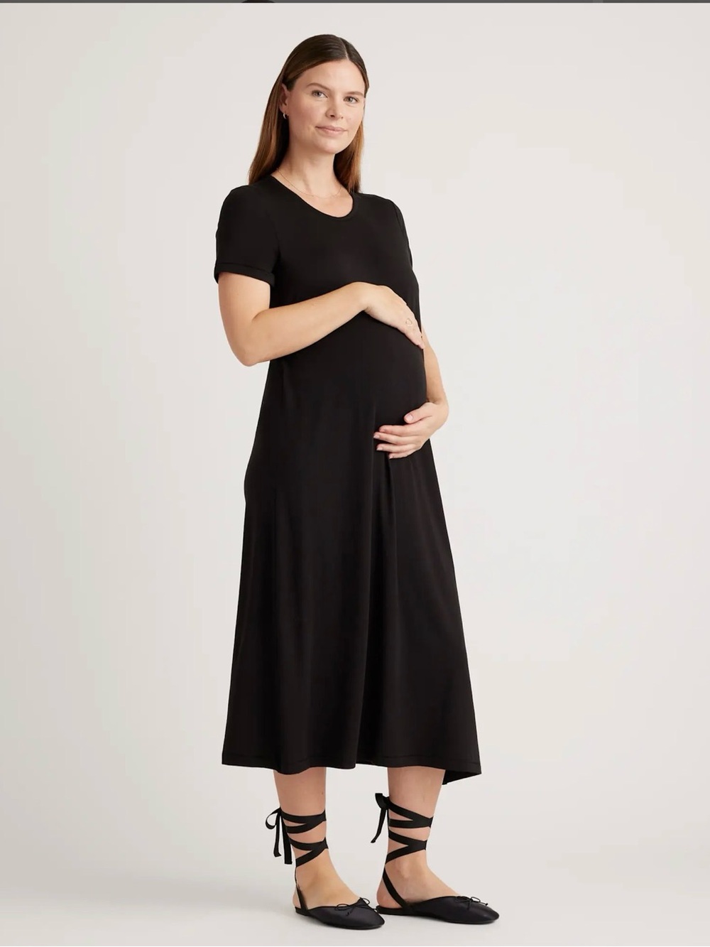 Quince Bamboo Jersey Maternity & Nursing T-Shirt Dress